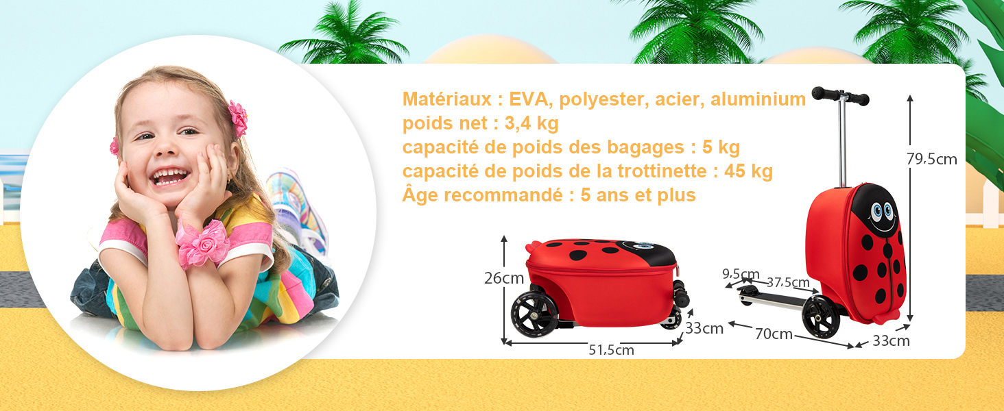 Valise Enfant avec Motif de Dessin Animé